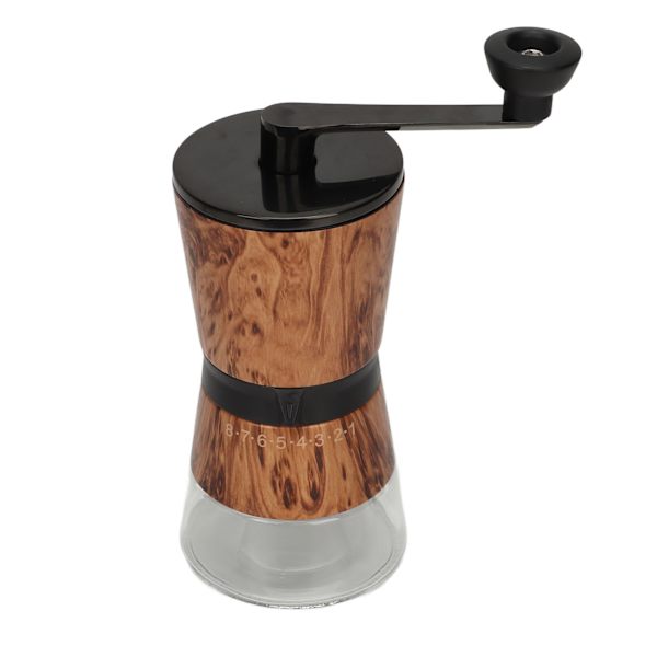 Manuell kaffekvern jevn sliping ergonomisk 8-trinns justering utsøkt utseende bærbar for camping