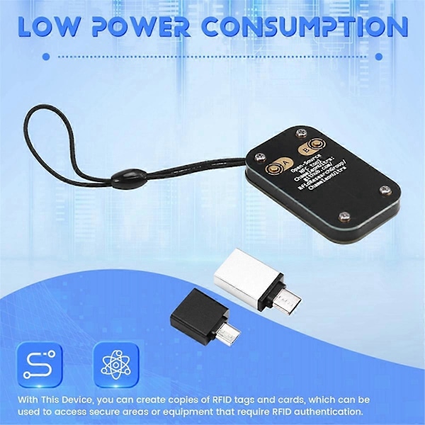 RFID Smart Chip Reader+5xCUID/UID Kort Kompatibel med NFC Læse Skriver Sort & Transparent21