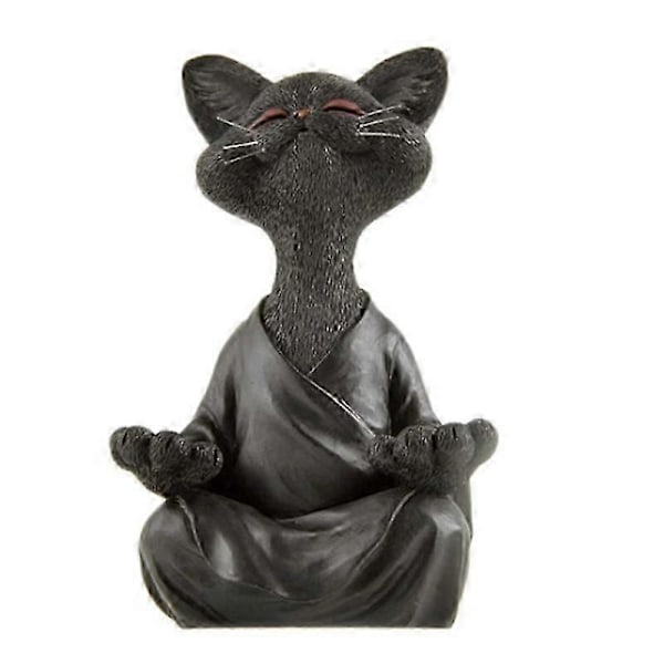Lekne Buddha Katt Mediterende Yoga Pose Kattefigurer Hjemmeinnredning Kunstskulpturer Skrivebordsdekorasjon