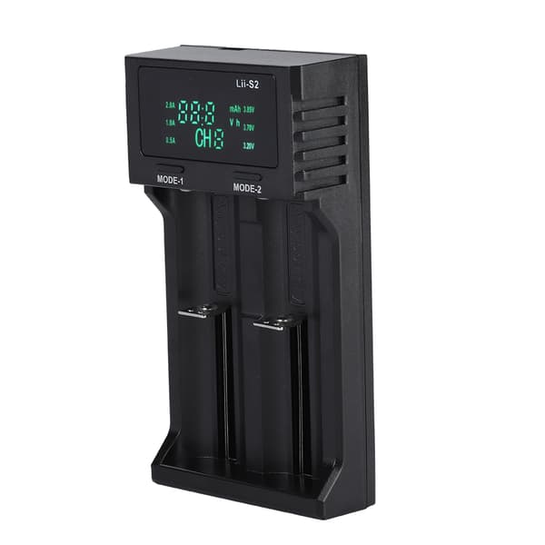 LiitoKala Lii S2 DC 5V2A Smart Batterilader Dobbel Spor med Strømdisplay