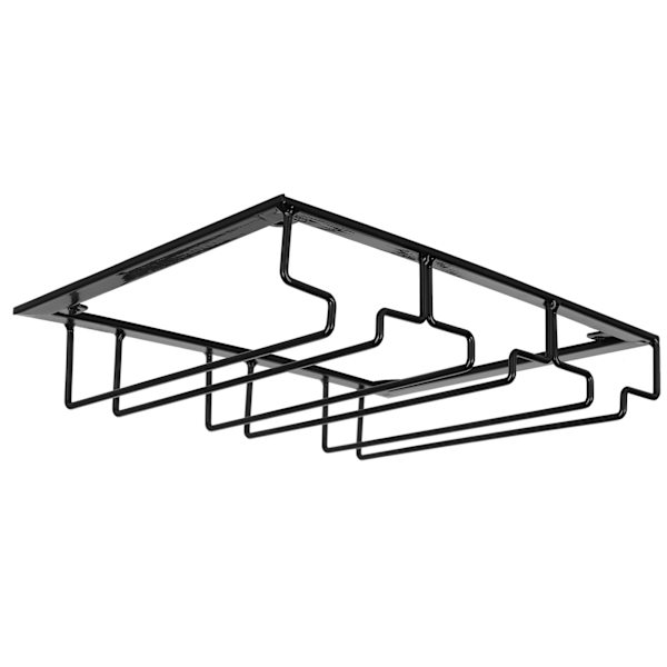 Vinställ under skåp, hållare för vinglas, förvaring, hängare, metallorganisatör för bar, kök, 3 platser, 30 x 22,5 cm, svart