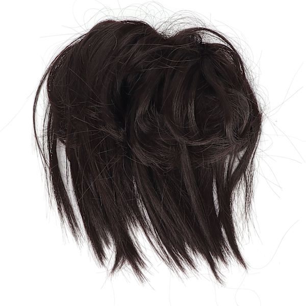 Slarvig Bun Faux Hårpiece Elastisk Tovig Uppdo Hår Extensions Ponytail Hårpieces för KvinnorQ17-4#