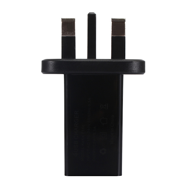 4USB-lader, flere porter, hurtiglader, QC3.0-telefonlader for reiser, 100–240 V
