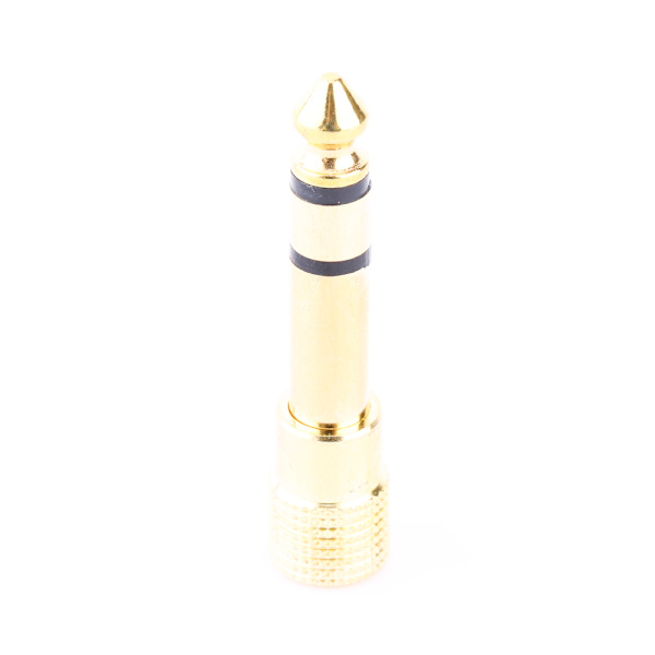 3,5 mm hunn til 6,5 mm hann stereohodetelefon Audio Plug Jack Adapter Gull