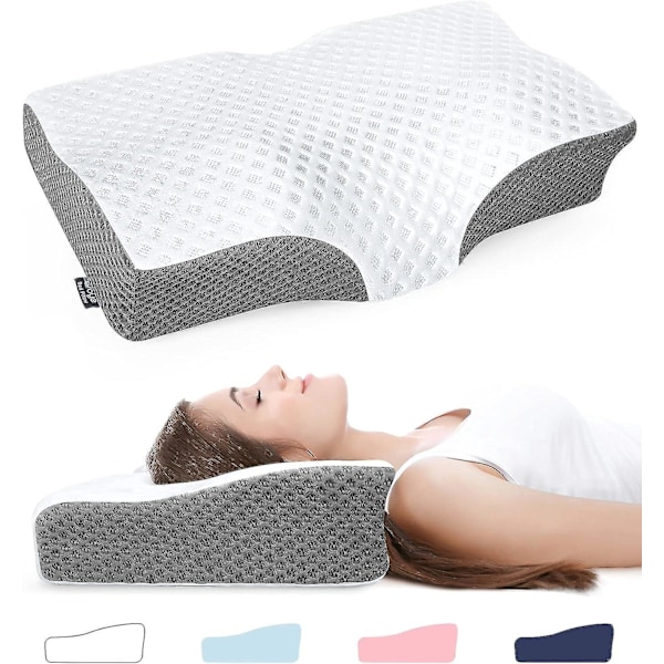 Justerbar Nackkudde för Smärtlindring Sömnförbättring Ergonomiskt Stöd för Axlar Sval Nackkudde i Memory Foam Luktfri Ortopedisk Sängkudde för Hållning