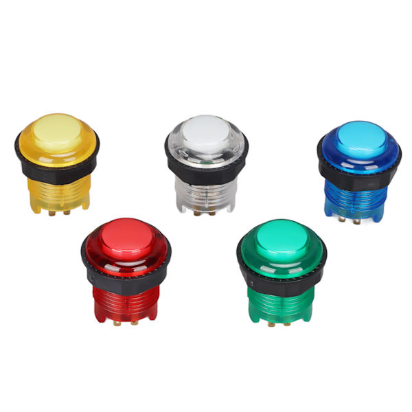 5 st Arcade-tryckknappar Professionella LED-belysta tryckknappar för spelmaskin 12V