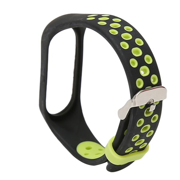 Ersättningsarmband Fullt skydd Justera Storlek Mjuk Silikon Smart Armbandsrem för Mi Band 7 Svart Grön
