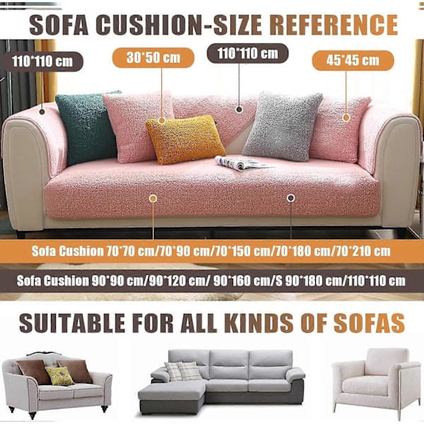 Premium Velour Sofabetræk, Skridsikre Sofabetræk, Elaborerede og Udsøgte Sofabetræk, Sofahyndebetræk til Soveværelse, Hotel og Kontor 70*150cm)