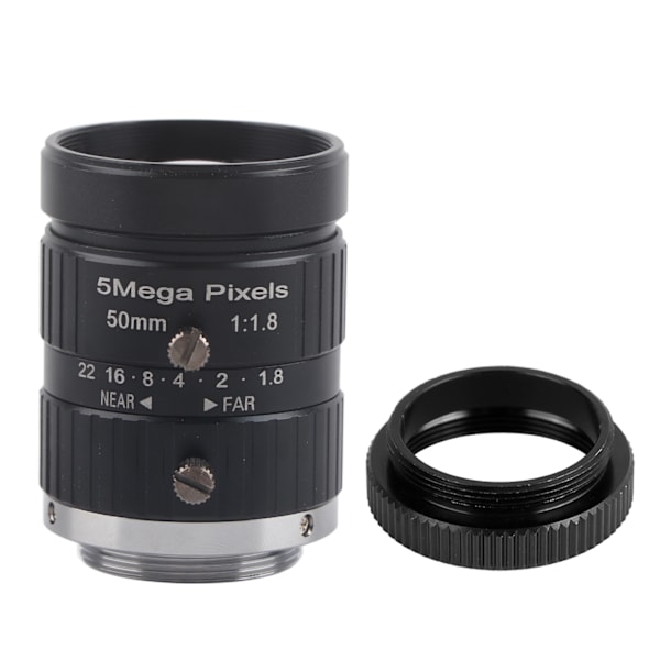 5MP HD-kameraobjektiv 50 mm brännvidd manuell bländare C-fäste CCTV-övervakning