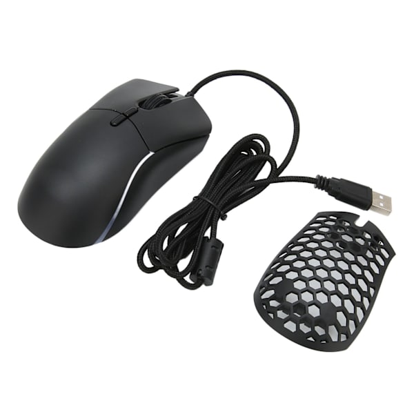 Gamingmus med maximalt 12800 DPI, RGB-bakgrundsbelyst, lätt, ergonomisk, stabil och exakt trådbunden mus för stationär dator och bärbar dator