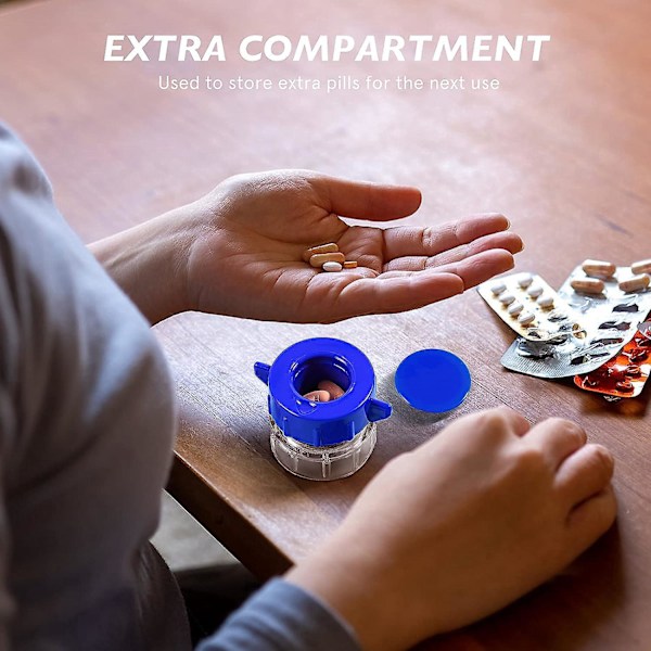 Tablettknuser med bærbar multifunksjonell plastbeholder Blå