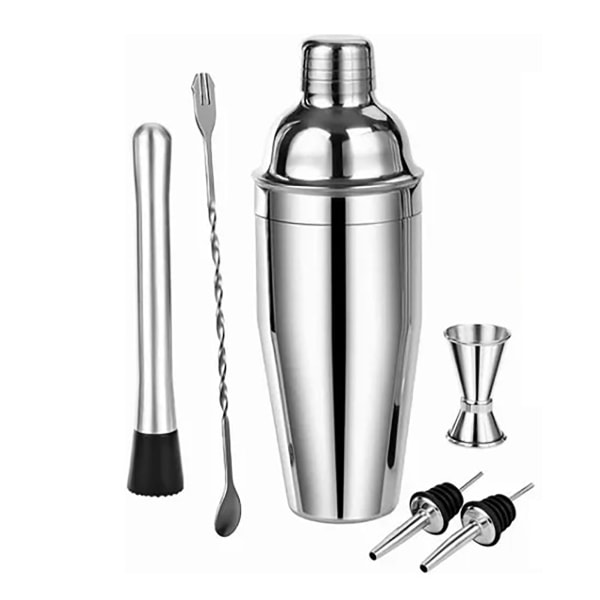 Bartender Kit läckagesäker 304 rostfritt stål Bartending Tool 750ml Cocktailshaker Set för bar