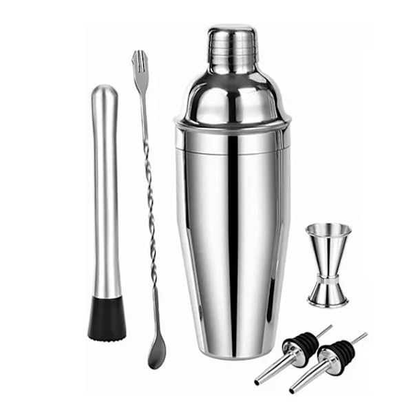 Bartender Kit - Lækagesikkert - 304 Rustfrit Stål - Bartender Værktøj - 750ml Cocktailshaker Sæt til Bar
