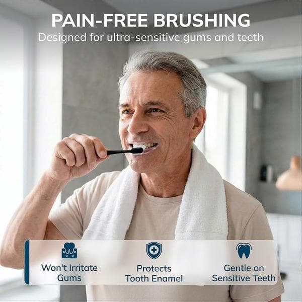 Extra soft toothbrush for sensitive gums and teeth I Nanotoothbrush with 12000+ micro, nanobristles I Advanced dental cleaning solution I Suitable for
