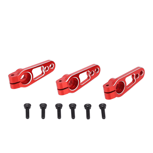 3 st/set 25T Styrservoarmar för 1/10 Fjärrkontrollbil Aluminiumlegering Servoarm Röd