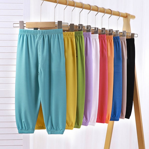 Barn Långa Bloomers Enfärgad Andningsbar Lös Casual Lykta Byxor Byxor för Sommar Småbarn Flickor Pojkar F01 90cm / 35.4in