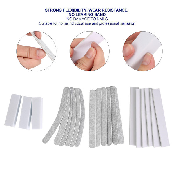 21st Nagelfil Nagelbuffert Slipning Putsblock Polerremsa Manikyrverktyg 21st/ Set