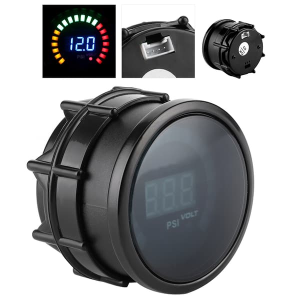 52mm/2 tommer Turbo Boost Måler ‑15‑45PSI Digital LED Display for 12V bensinbiler