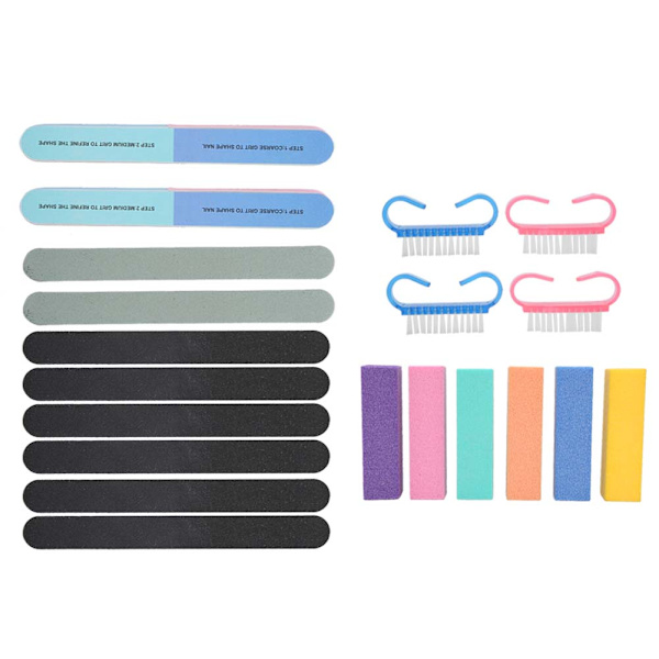 20 st Nail Files Professionell Nagelkonst Slipning Fil Poleringsbuffer Manikyrset