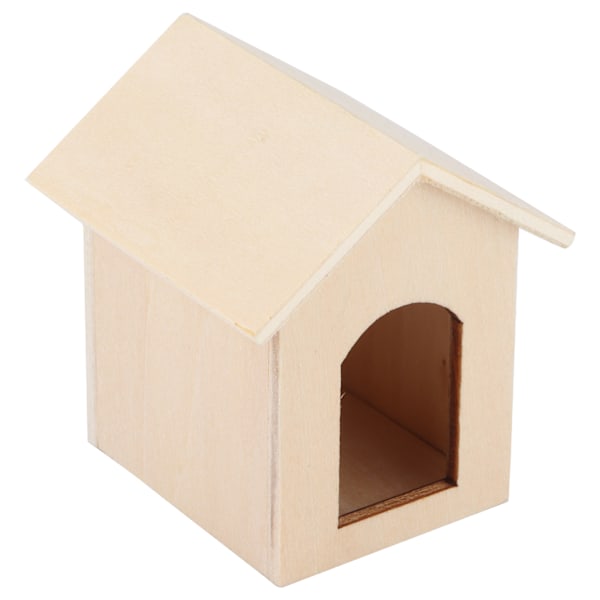 1:12 Dockhus Trähundhus Simulerad Miniatyr Kennelmodell Lekleksakstillbehör Enfärgad Kennel