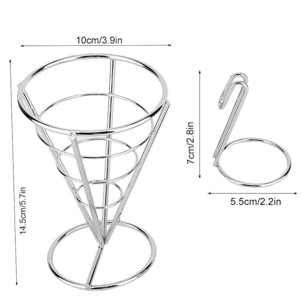 Plating Pommes Frites Stativ Buffet Kegle Snacks Display Stativ Fries Kurve (Enkelt Kop)