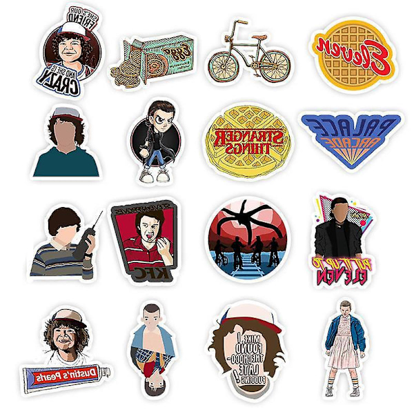Fantastiske klistermærker! Sæt med 50 små Stranger Things klistermærker - HD og ikke vulgære klistermærker - Laptop tilpasning, scrapbog. STRANGER