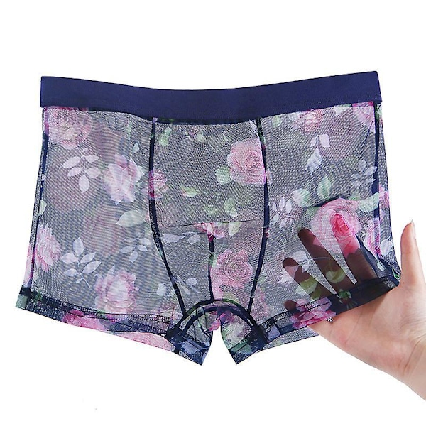 Herre Undertøj Sexet Mesh Åndbare Boxer Briefs Lav Talje Cool Boxers Pakke Sæt XL