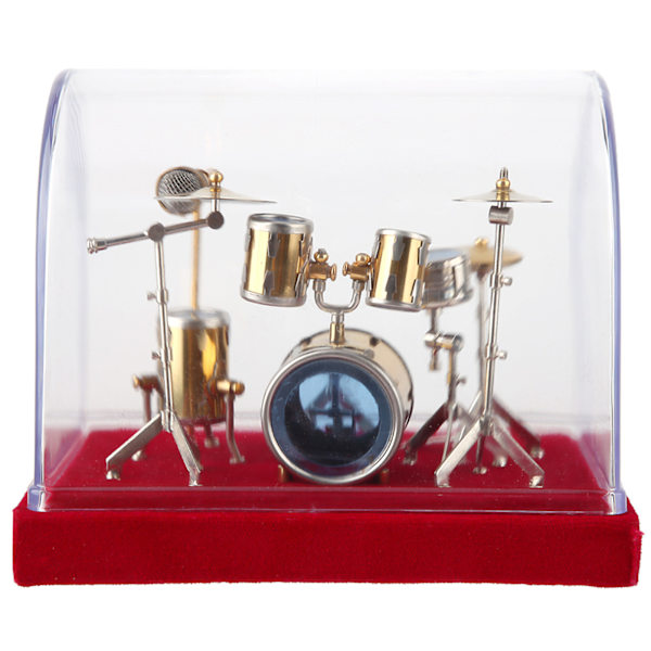 Miniature musikinstrument trommesæt Model Display Mini Ornaments Craft Home Decor (18cm)