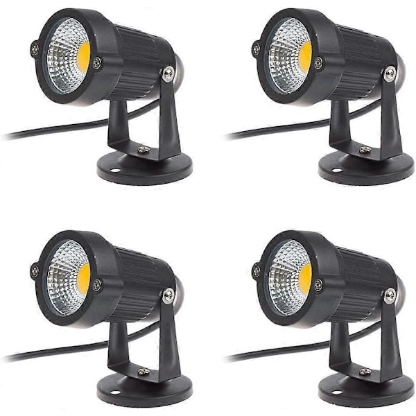 LED-kohdevalaisinsarja 4 kpl 3W 220V Säädettävät puutarhavalot Ulkovalot Puutarhaterassi