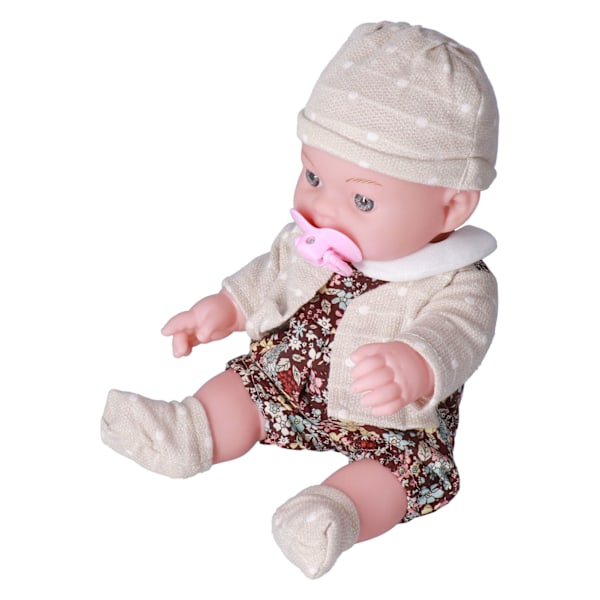 Realistisk Reborn Baby Doll Fashion 12in Tvättbar Vit Flicka Mjuk Kropp Leksak för Barn FödelsedagspresentQ12G-001C-026 Brun