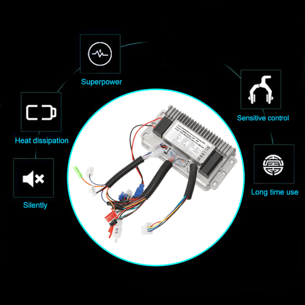 1000W Ebikes Børsteløs Controller Sinus Bølger 36V‑48V Universal 3 Tilstand Støbt Aluminium Skal