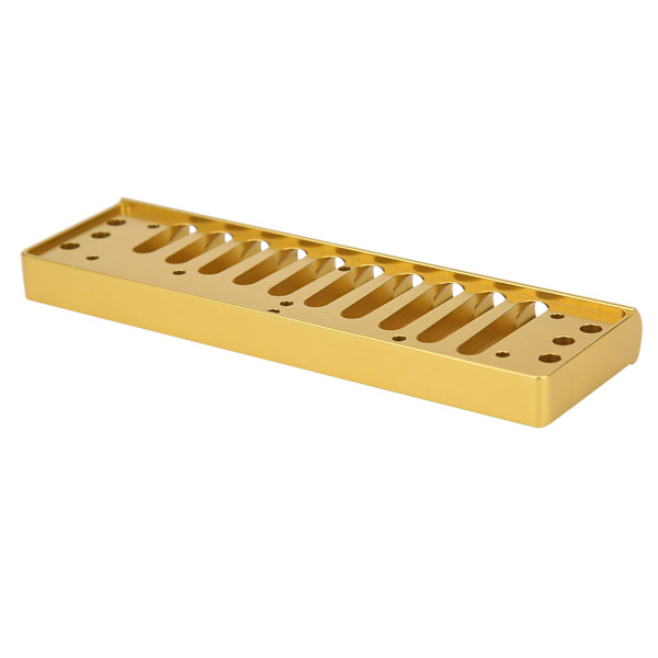 Harmonica Comb 10-hullers Blues Harpe Comb Part til HOHNER SP20 Aluminiumslegering Harmonica tilbehør Guld