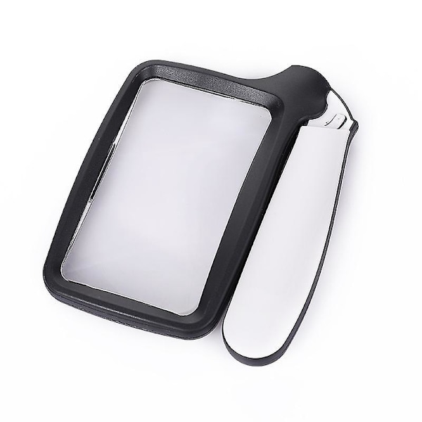 Rektangulær LED Leseforstørrelsesglass, 3X Stort Leseforstørrelsesglass med Dimbar LED