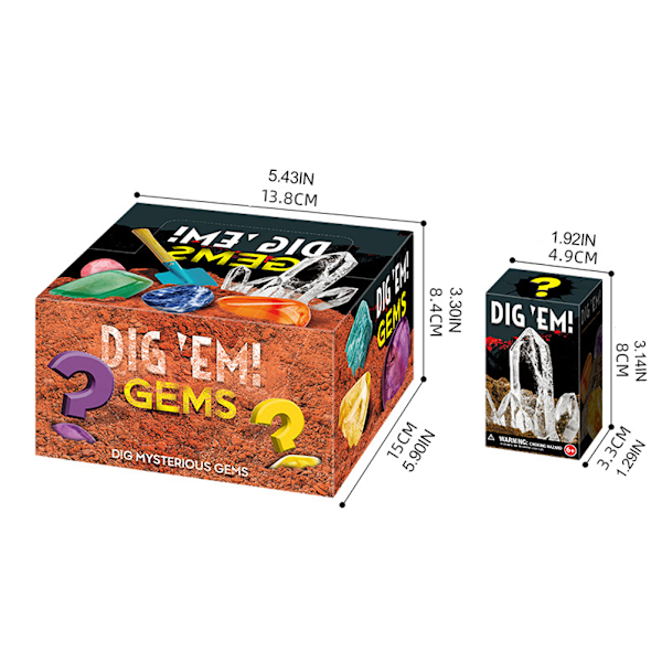 Barn Ton Dig Kit 12 Riktiga med Utgrävningssats Vetenskapliga Pedagogiska Leksaker för Pojkar och Flickor Presenter
