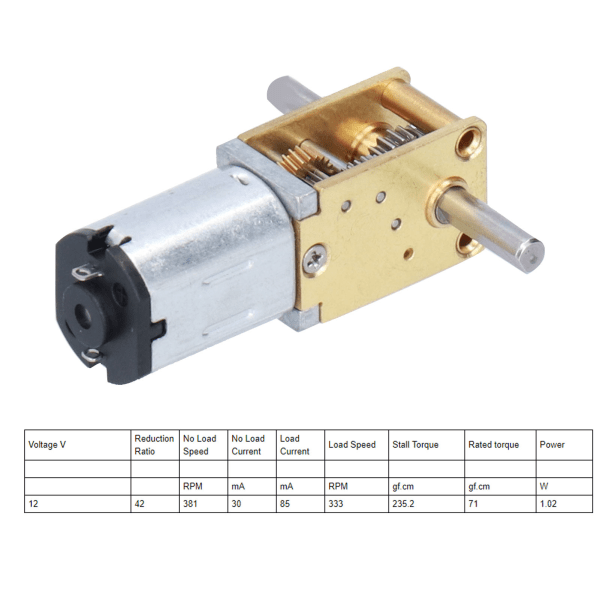 JGYN20 DC-reducerande metallmotor lågljud mini snäckväxelmotor för DIY robotleksaker (381RPM) - 1 st