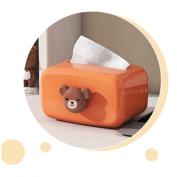 Søt Bear Cartoon Tissue Box - Enkel og stilig serviettoppbevaring