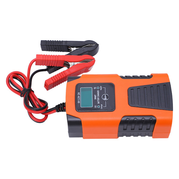 Smart Batteriladdare Automatisk 3-stegs Självskyddsladdare med LCD-display AC100‑240V EU-kontakt
