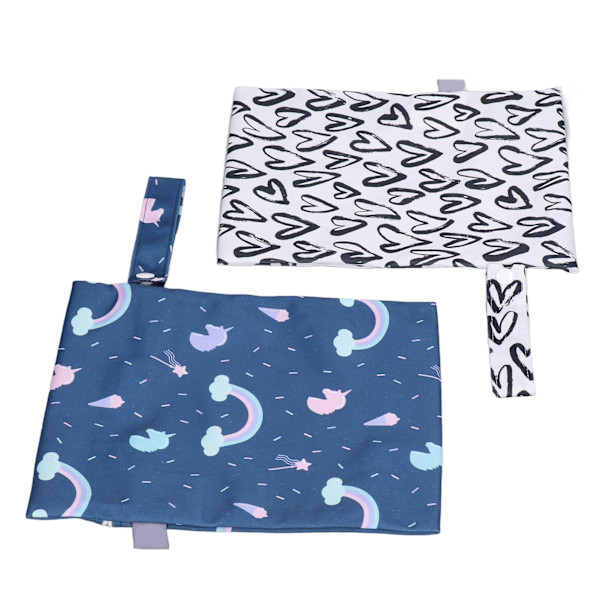 2 stk bleieveskeorganisator med glidelås, trygg, sunn, slitesterk, gjenbrukbar, bærbar, vanntett oppbevaringspose for baby ES075 008