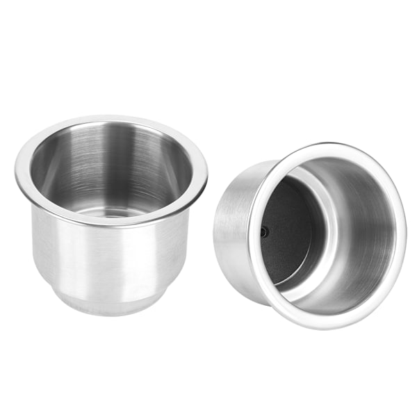 2 Styck Silver Rostfritt Stål Dryckesställ Flaskhållare Cup Stand Båttillbehör