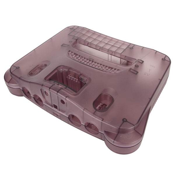 Gjennomsiktig erstatningsskal for N64 - Retro videospillkonsollbeskyttelse - Rosa lilla