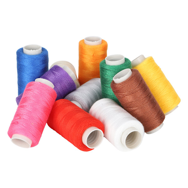 12 st sytråd set färgglada polyester broderiverktyg handgjorda DIY sticktillbehör