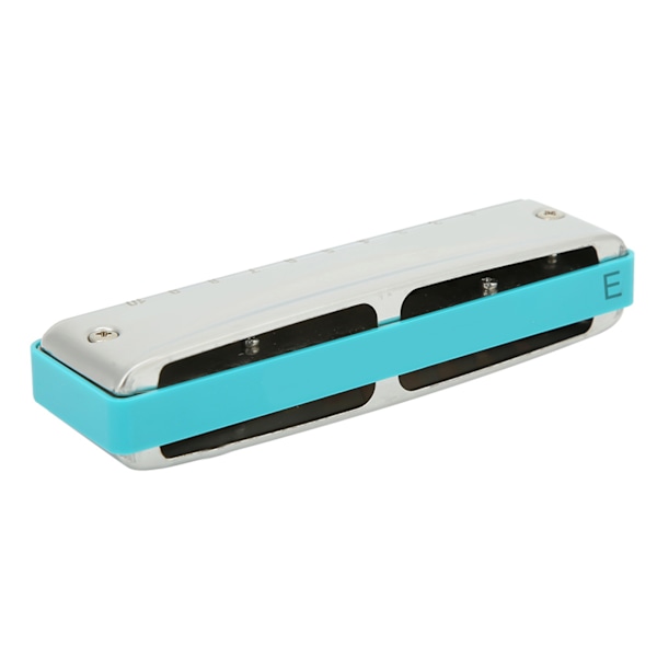 Blues Harmonica 10&#8209;hul Mundorgan E Key Blæseinstrument Vandtæt Korrosionsbestandig (blå)