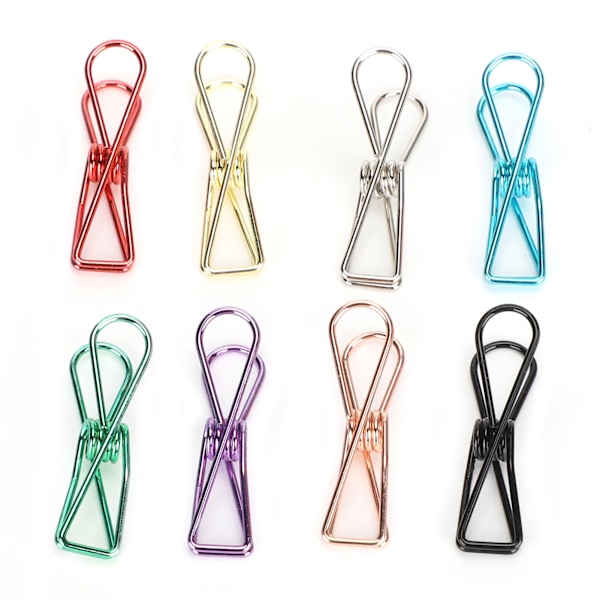 40 stk. Metal Små Clips Hule Fisk Form Farve Pose Forseglingsregning Papirholder Kontor Stationery