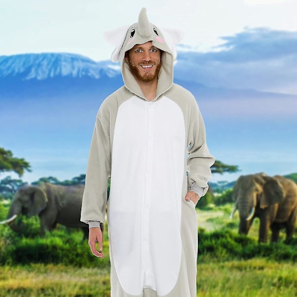 Funziez Vuxen Djur och Havsvarelse Plysch Cosplay Kostym X-Large Elefant