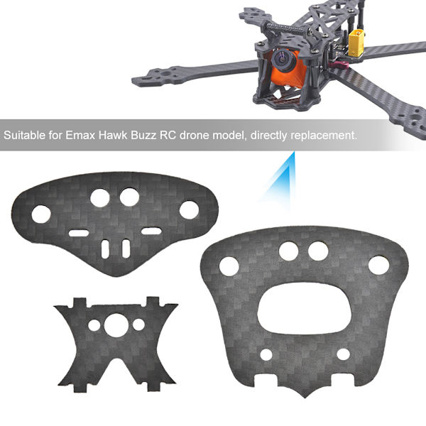 3 st kolfiberplatta ark för Emax Hawk Buzz RC uppgraderingsdelar tillbehör