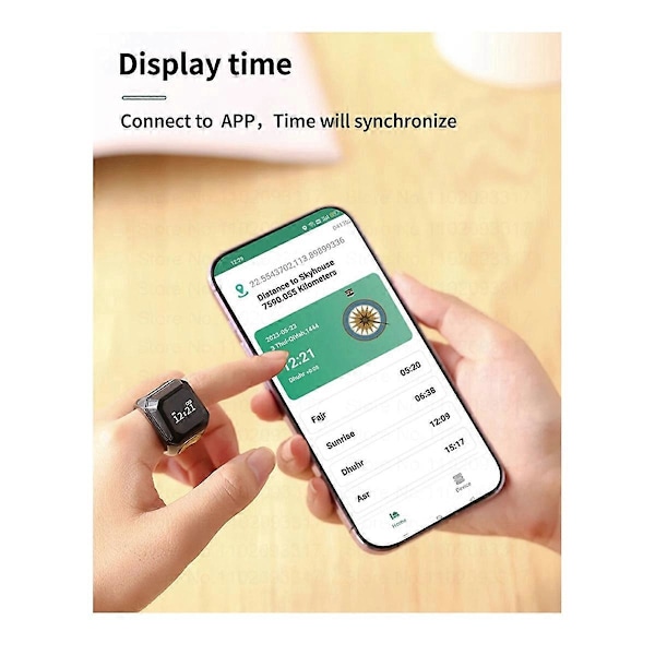 Smart Bluetooth Ring Finger Counter Time Reminder Counter, Grøn