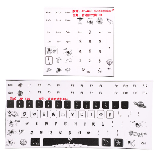 2 st Tangentbordsdekaler Universal Desktop Computer Mekanisk Gaming Ersättning Tangentbord Keyboard Matte Stickers