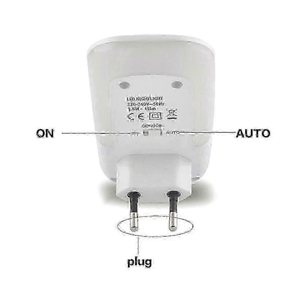 LED Nattlampa Rörelsesensor Trådlös Plug in EU 220V Nattlampa för Hall Korridor EU-kontakt