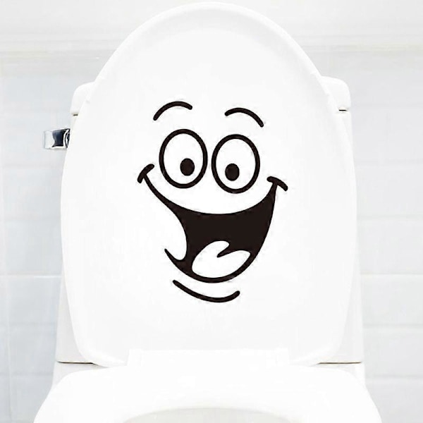 Toalett Smiley Ansikte Dekal Roliga Badrum Kök Väggdekaler Toalettsits Dekal Väggkonst DIY Mural Dekor (leende ansikte 21 * 28cm)