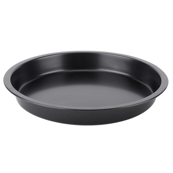 8in Kitchen Non-stick Black Carbon Steel Round Pizza Tray Baking Pan Plate Mold Tool